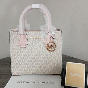 Michael Kors Mercer Medium Logo and Leather Accordion Crossbody Bag